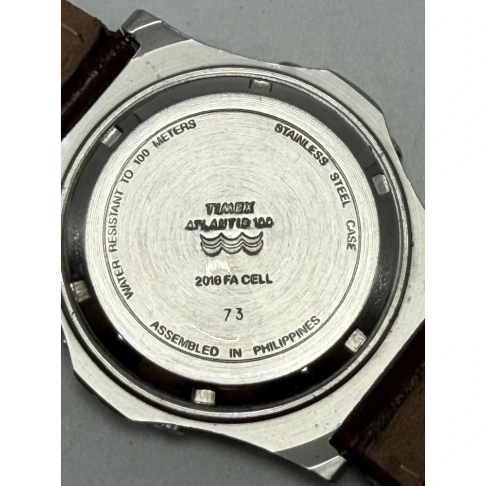 Timex Atlantis 100 Mens Watch Vintage 1991 Stainless Case 37MM 8.5